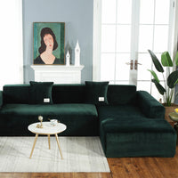HKM-068691 Plush Polyester Multifunctional All-Inclusive Sofa Cover for Modular Sofas