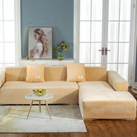 HKM-068691 Plush Polyester Multifunctional All-Inclusive Sofa Cover for Modular Sofas