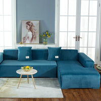 HKM-068691 Plush Polyester Multifunctional All-Inclusive Sofa Cover for Modular Sofas