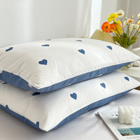 HKM-068755 Washed Cotton Brushed Pillowcases in White - Set of Two, 48x74CM