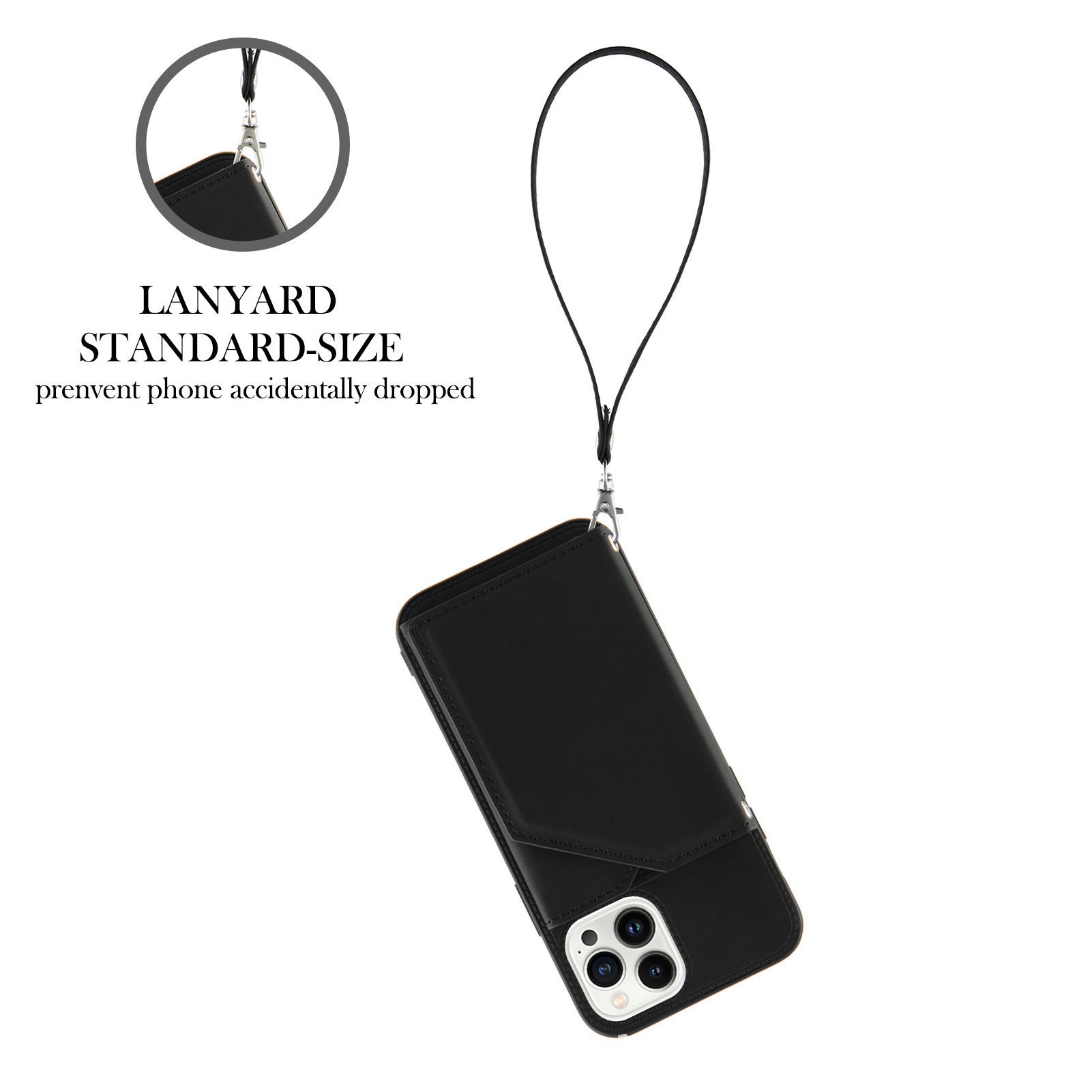 HKM-068883 Holster Phone Case with Lanyard and Card Holder for iPhone Models