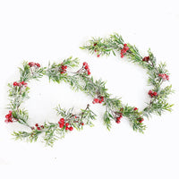 HKM-069075 Creative Snowflake Pine Branch Decoration with Red Fruit Ornaments