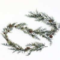 HKM-069075 Creative Snowflake Pine Branch Decoration with Red Fruit Ornaments