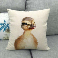 HKM-069075 Cute Cartoon Owl Print Linen Pillowcase 45x45cm in Various Colors