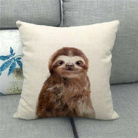 HKM-069075 Cute Cartoon Owl Print Linen Pillowcase 45x45cm in Various Colors