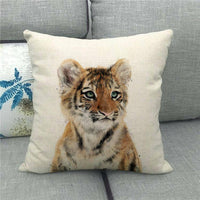 HKM-069075 Cute Cartoon Owl Print Linen Pillowcase 45x45cm in Various Colors