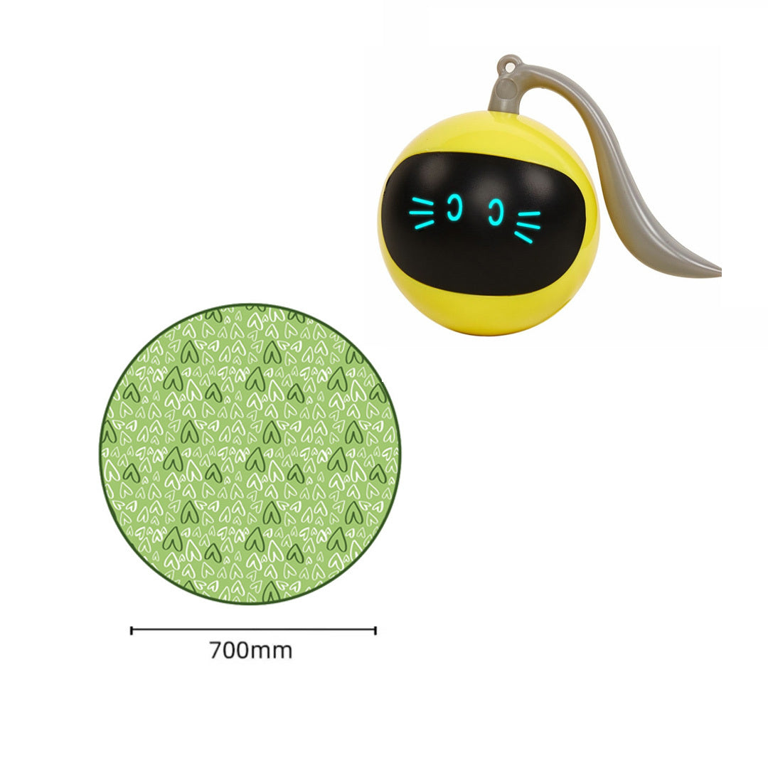 HKM-069139 Interactive Electric Motion Cat Toy with Cover - Bouncing Rolling Ball for Indoor Use