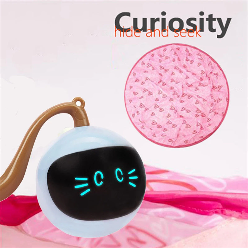 HKM-069139 Interactive Electric Motion Cat Toy with Cover - Bouncing Rolling Ball for Indoor Use