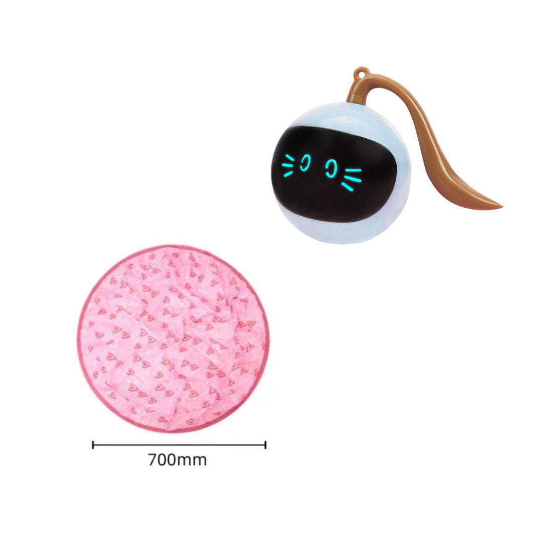 HKM-069139 Interactive Electric Motion Cat Toy with Cover - Bouncing Rolling Ball for Indoor Use