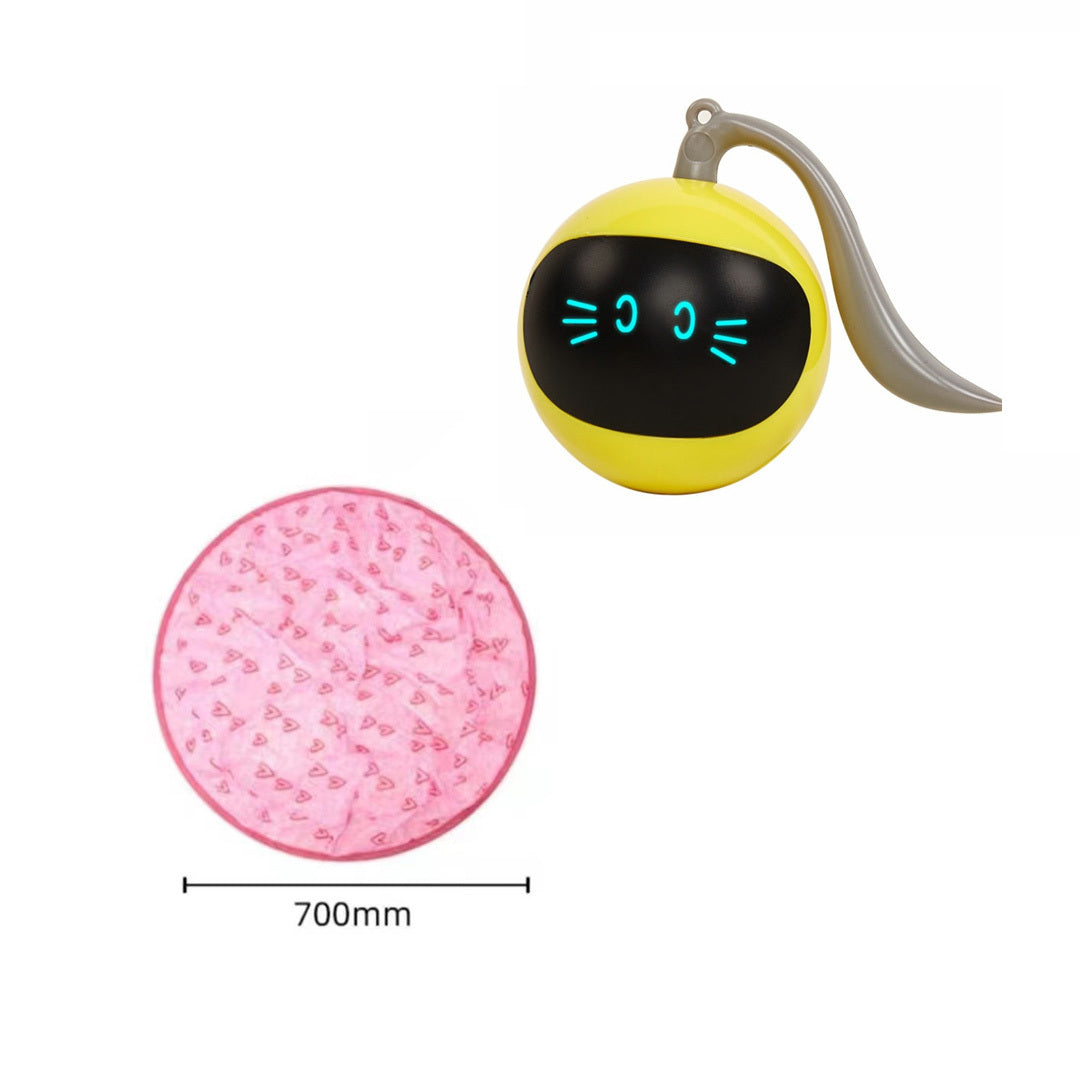 HKM-069139 Interactive Electric Motion Cat Toy with Cover - Bouncing Rolling Ball for Indoor Use