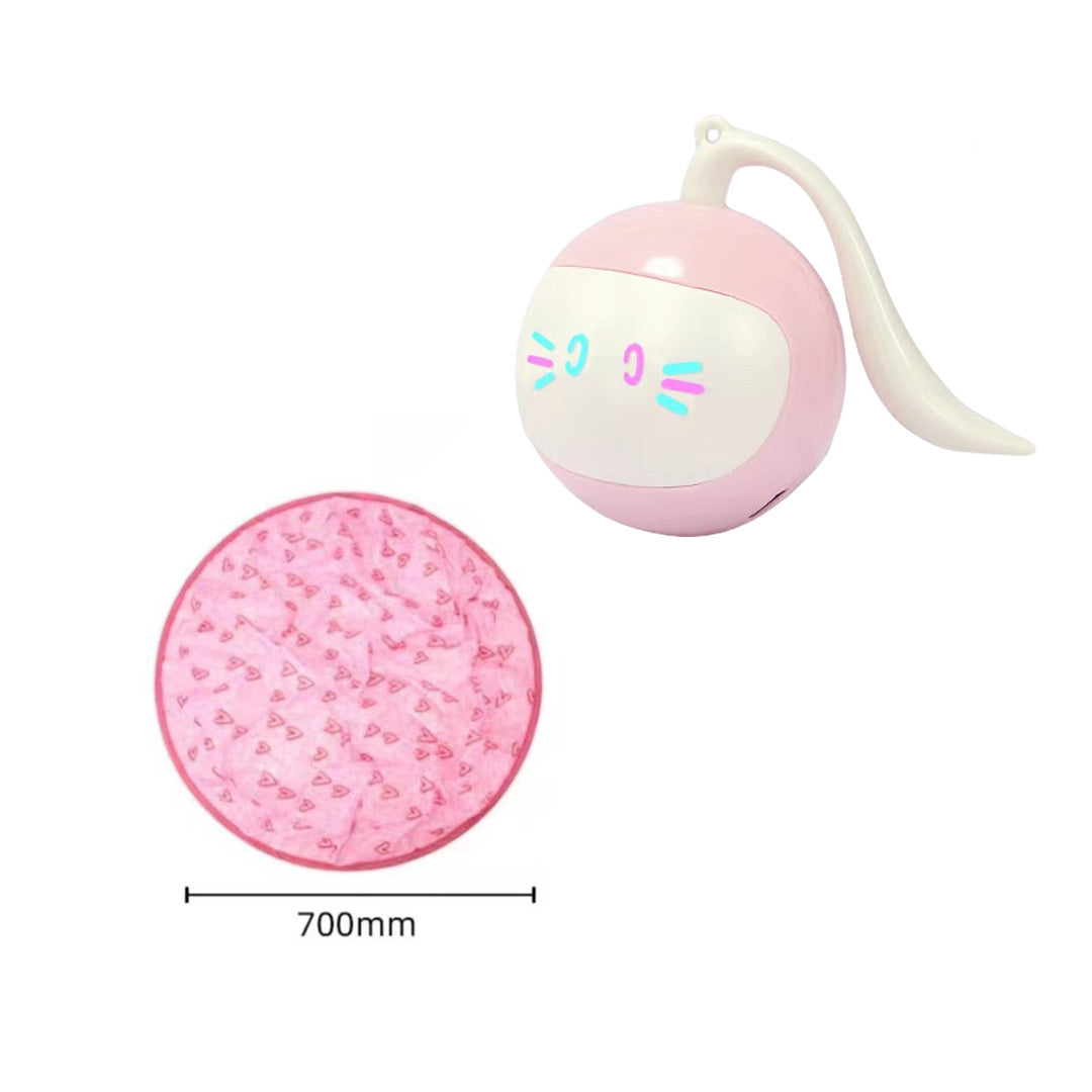 HKM-069139 Interactive Electric Motion Cat Toy with Cover - Bouncing Rolling Ball for Indoor Use