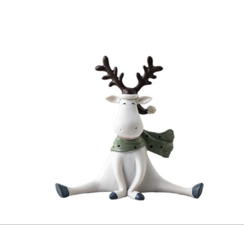 HKM-069395 Elk Resin Bookcase Decoration for Living Room, Bedroom, or Study
