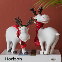 HKM-069395 Elk Resin Bookcase Decoration for Living Room, Bedroom, or Study