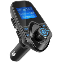 HKM-069523 Bluetooth Audio and Video FM Transmitter for Cars, Monochrome Screen, 12-24V Power Supply, AUX Interface