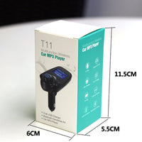 HKM-069523 Bluetooth Audio and Video FM Transmitter for Cars, Monochrome Screen, 12-24V Power Supply, AUX Interface