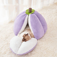 HKM-069587 Cozy Cotton Cat's Nest Warm Bed - Semi Closed Design in Purple, Small & Large Sizes