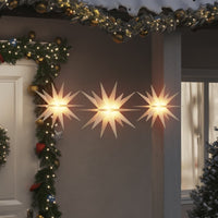 HKM-069587 Foldable LED Christmas Stars Set of 3 with Timer Function - Warm White, Yellow, and Red Lights