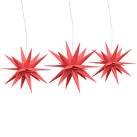 HKM-069587 Foldable LED Christmas Stars Set of 3 with Timer Function - Warm White, Yellow, and Red Lights