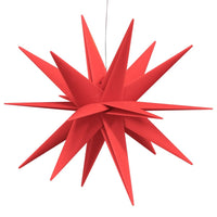 HKM-069587 Foldable LED Christmas Stars Set of 3 with Timer Function - Warm White, Yellow, and Red Lights