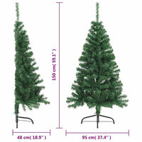 HKM-069907 Artificial Half Christmas Tree 150 cm with PVC Material and Steel Stand