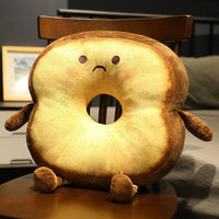 HKM-069907 Realistic Bread Slice Cushion – Soft Crystal Fabric, 40x40x10cm, Ideal for Home Decor