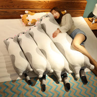 HKM-070035 Cute Cartoon Cat Plush Pillow - Soft Long Cat Stuffed Toy for Kids, Home Decoration - Available in Various Sizes
