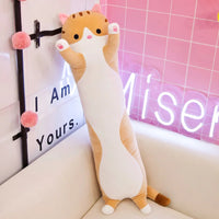 HKM-070035 Cute Cartoon Cat Plush Pillow - Soft Long Cat Stuffed Toy for Kids, Home Decoration - Available in Various Sizes