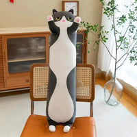 HKM-070035 Cute Cartoon Cat Plush Pillow - Soft Long Cat Stuffed Toy for Kids, Home Decoration - Available in Various Sizes