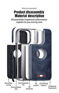 HKM-070035 PU Leather Plated Shockproof Case for iPhone 13 Pro and iPhone 13