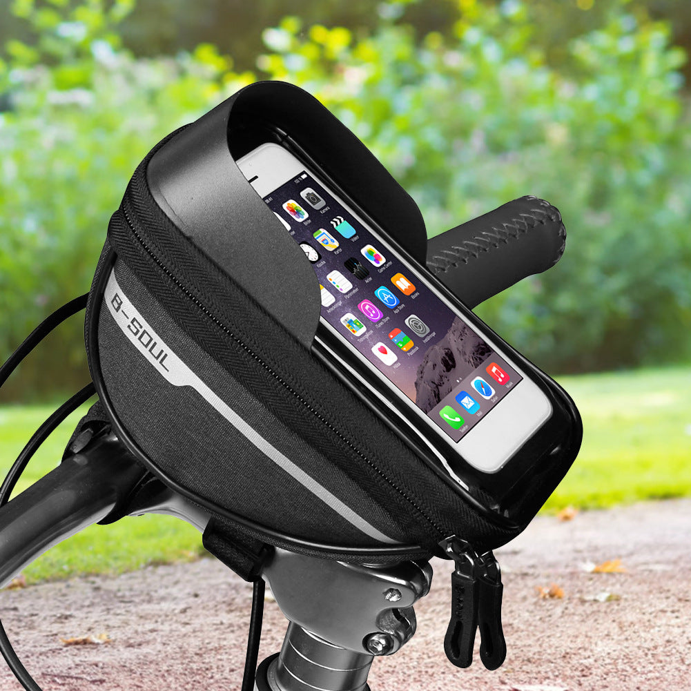 HKM-070163 Bicycle Cell Phone Holder with Waterproof Zipper and Anti-Reflection Design