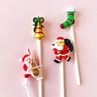 HKM-070227 Santa and Snowman Cake Decoration Plugin for Christmas - 11cm Height, Plastic Material