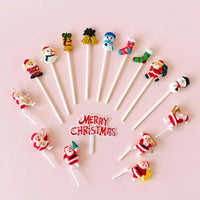 HKM-070227 Santa and Snowman Cake Decoration Plugin for Christmas - 11cm Height, Plastic Material