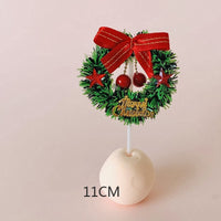 HKM-070227 Santa and Snowman Cake Decoration Plugin for Christmas - 11cm Height, Plastic Material