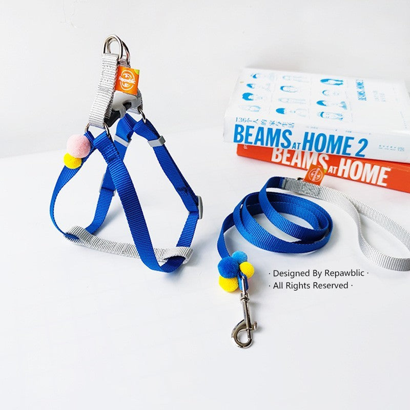 HKM-070291 Adjustable Small Dog Chest Strap - Durable Polyester in Trendy Colors