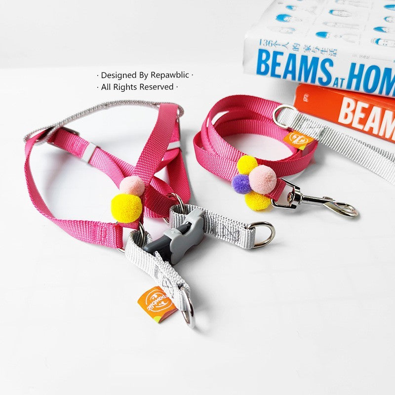 HKM-070291 Adjustable Small Dog Chest Strap - Durable Polyester in Trendy Colors