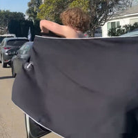HKM-070355 Magnetic Nylon Bath Towel for Outdoor and Beach Use - Available in Black Gray, Army Green, and White