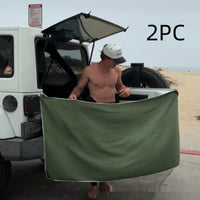 HKM-070355 Magnetic Nylon Bath Towel for Outdoor and Beach Use - Available in Black Gray, Army Green, and White
