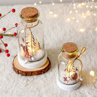 HKM-070547 Snow Bottle Wish Bottle - Northern European Style Glass Tabletop Ornament for Christmas Decor