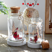 HKM-070547 Snow Bottle Wish Bottle - Northern European Style Glass Tabletop Ornament for Christmas Decor