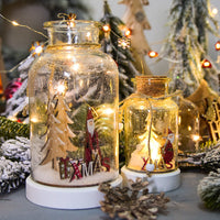 HKM-070547 Snow Bottle Wish Bottle - Northern European Style Glass Tabletop Ornament for Christmas Decor