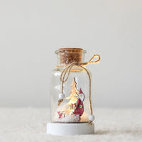 HKM-070547 Snow Bottle Wish Bottle - Northern European Style Glass Tabletop Ornament for Christmas Decor