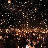 HKM-070611 Large White Flame Retardant Kongming Lantern for Wish Making, Handmade Sky Lantern