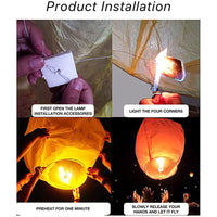 HKM-070611 Large White Flame Retardant Kongming Lantern for Wish Making, Handmade Sky Lantern