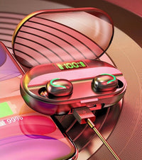 HKM-070675 Bluetooth 5.0 Wireless Stereo Headset with LED Digital Display and Voice Control