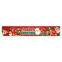 HKM-070739 Christmas Polyester Banner Decoration - 300x50cm Festive Holiday Display