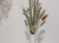 HKM-070867 Natural Dried Pampas Reed Wedding Bouquet with Assorted Grasses and Lotus Decorations