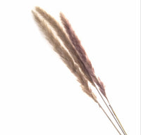 HKM-070867 Natural Dried Pampas Reed Wedding Bouquet with Assorted Grasses and Lotus Decorations