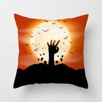 HKM-070931 Halloween Decorative Sofa Cushion Cover and Pillowcase, Peach Skin Fabric, Chemical Fiber Pattern, Cozy Home Accent