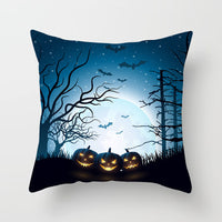 HKM-070931 Halloween Decorative Sofa Cushion Cover and Pillowcase, Peach Skin Fabric, Chemical Fiber Pattern, Cozy Home Accent