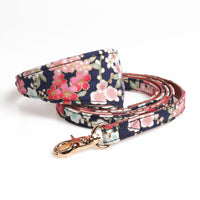 HKM-070931 Japanese Style PU Leather Dog Collar and Leash Set - Princess Design